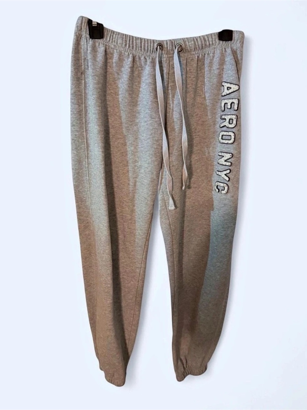 Aéropostale Aero NYC Graphic Fleece Sweatpants Gray Medium